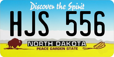 ND license plate HJS556