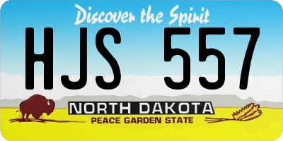 ND license plate HJS557