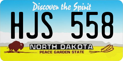 ND license plate HJS558
