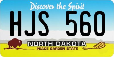 ND license plate HJS560