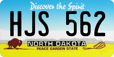 ND license plate HJS562