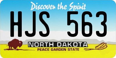 ND license plate HJS563
