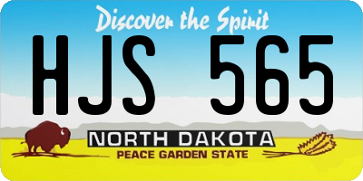 ND license plate HJS565