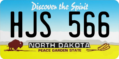 ND license plate HJS566