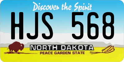 ND license plate HJS568