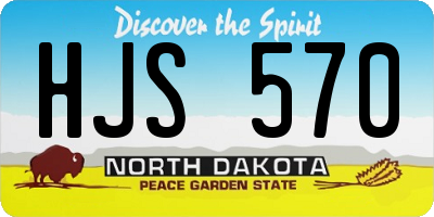ND license plate HJS570