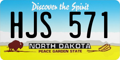 ND license plate HJS571
