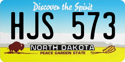 ND license plate HJS573