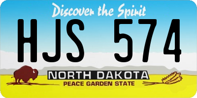 ND license plate HJS574