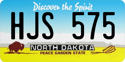 ND license plate HJS575
