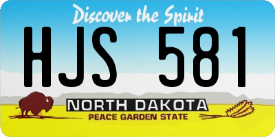 ND license plate HJS581
