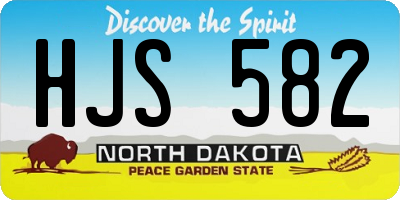 ND license plate HJS582