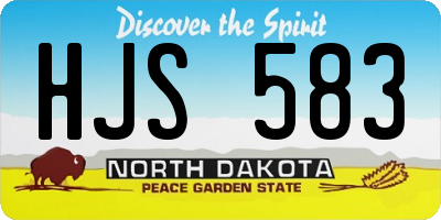 ND license plate HJS583