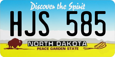 ND license plate HJS585