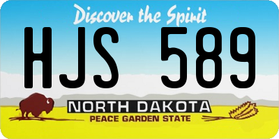 ND license plate HJS589