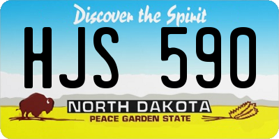 ND license plate HJS590