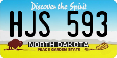 ND license plate HJS593