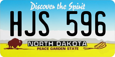 ND license plate HJS596