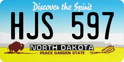 ND license plate HJS597