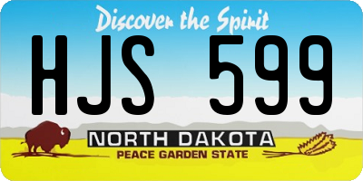 ND license plate HJS599