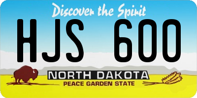 ND license plate HJS600