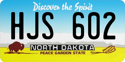 ND license plate HJS602