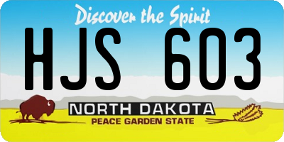 ND license plate HJS603