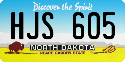 ND license plate HJS605