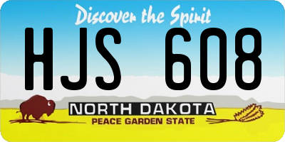 ND license plate HJS608