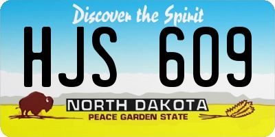 ND license plate HJS609