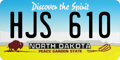 ND license plate HJS610