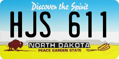 ND license plate HJS611