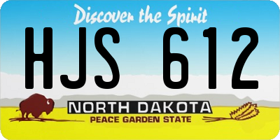 ND license plate HJS612