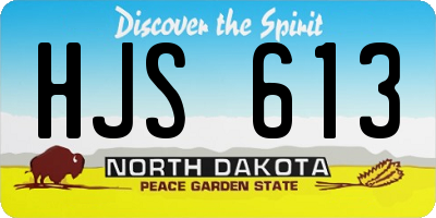 ND license plate HJS613