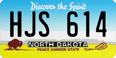 ND license plate HJS614