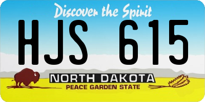 ND license plate HJS615