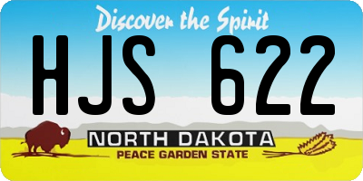 ND license plate HJS622