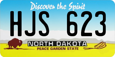 ND license plate HJS623