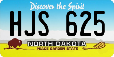 ND license plate HJS625