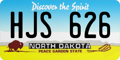 ND license plate HJS626