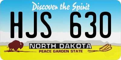 ND license plate HJS630