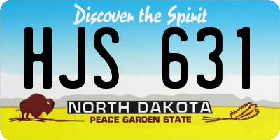 ND license plate HJS631