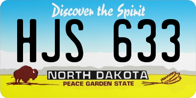 ND license plate HJS633
