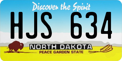 ND license plate HJS634