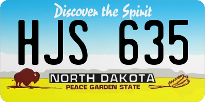 ND license plate HJS635