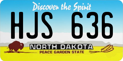 ND license plate HJS636