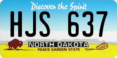 ND license plate HJS637