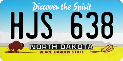 ND license plate HJS638