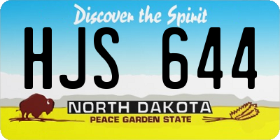 ND license plate HJS644