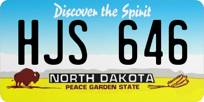 ND license plate HJS646
